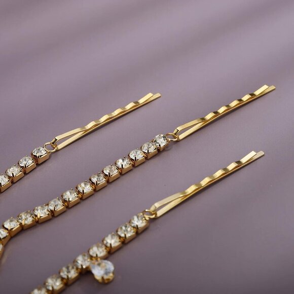 Wedding Gold Rhinestone Head Chain Headband Bridal Hair Accessories Fringe main image 5